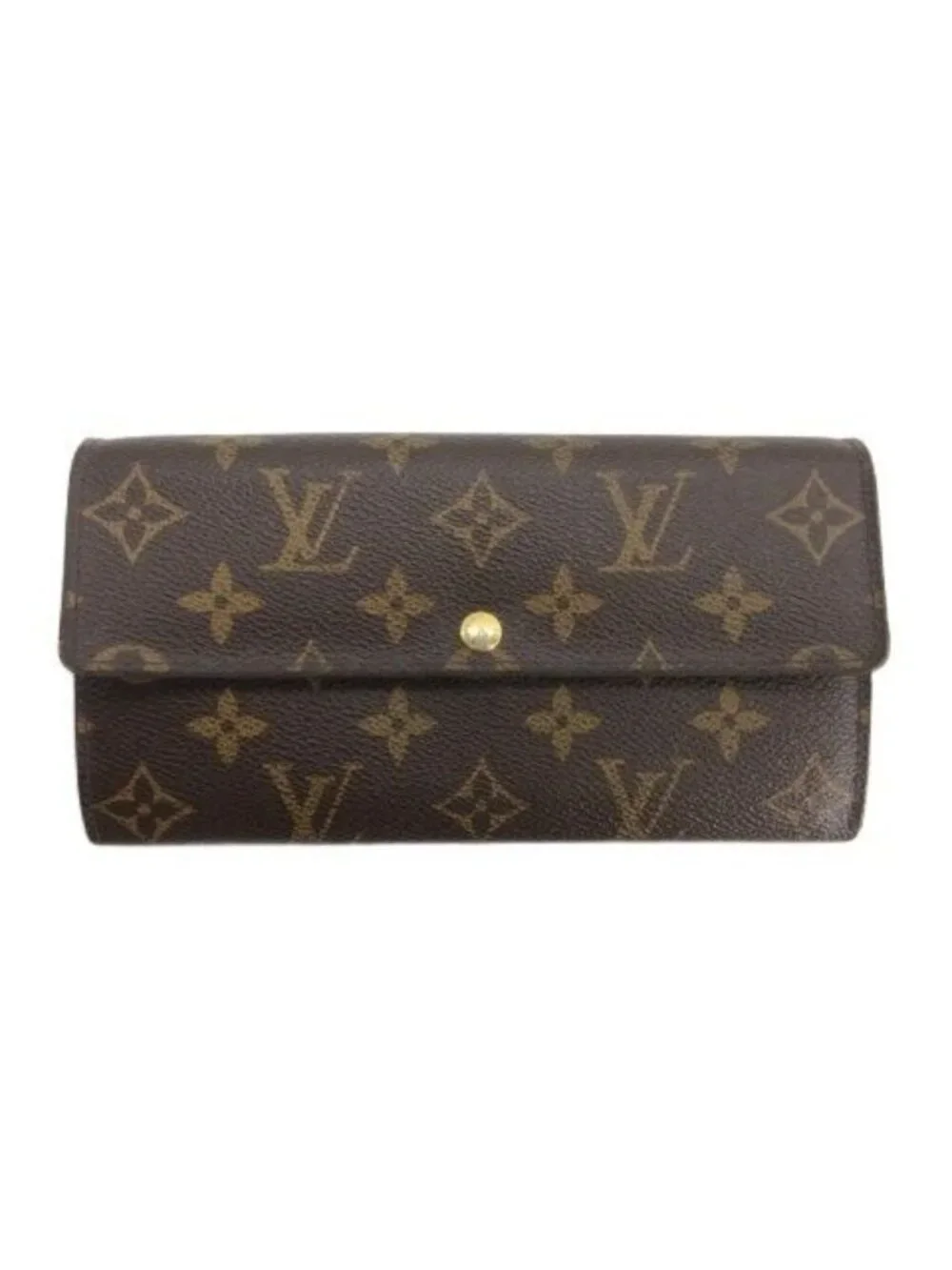 Louis Vuitton Monogram Leopard Print Portefeuille Sarah Bifold Wallet Brown